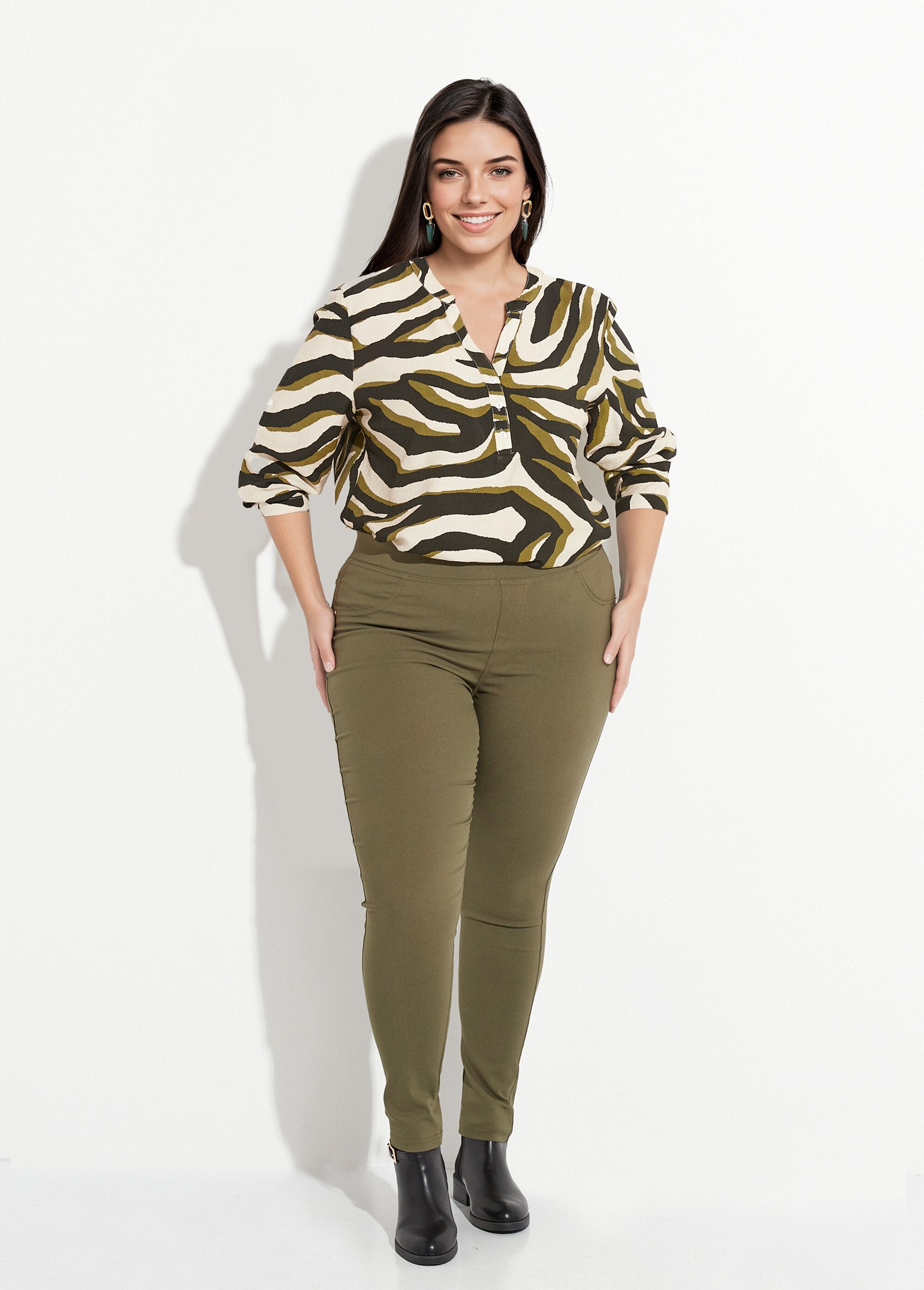 Stretch_pants_with_elasticated_waist_Khaki_SF1_curvy