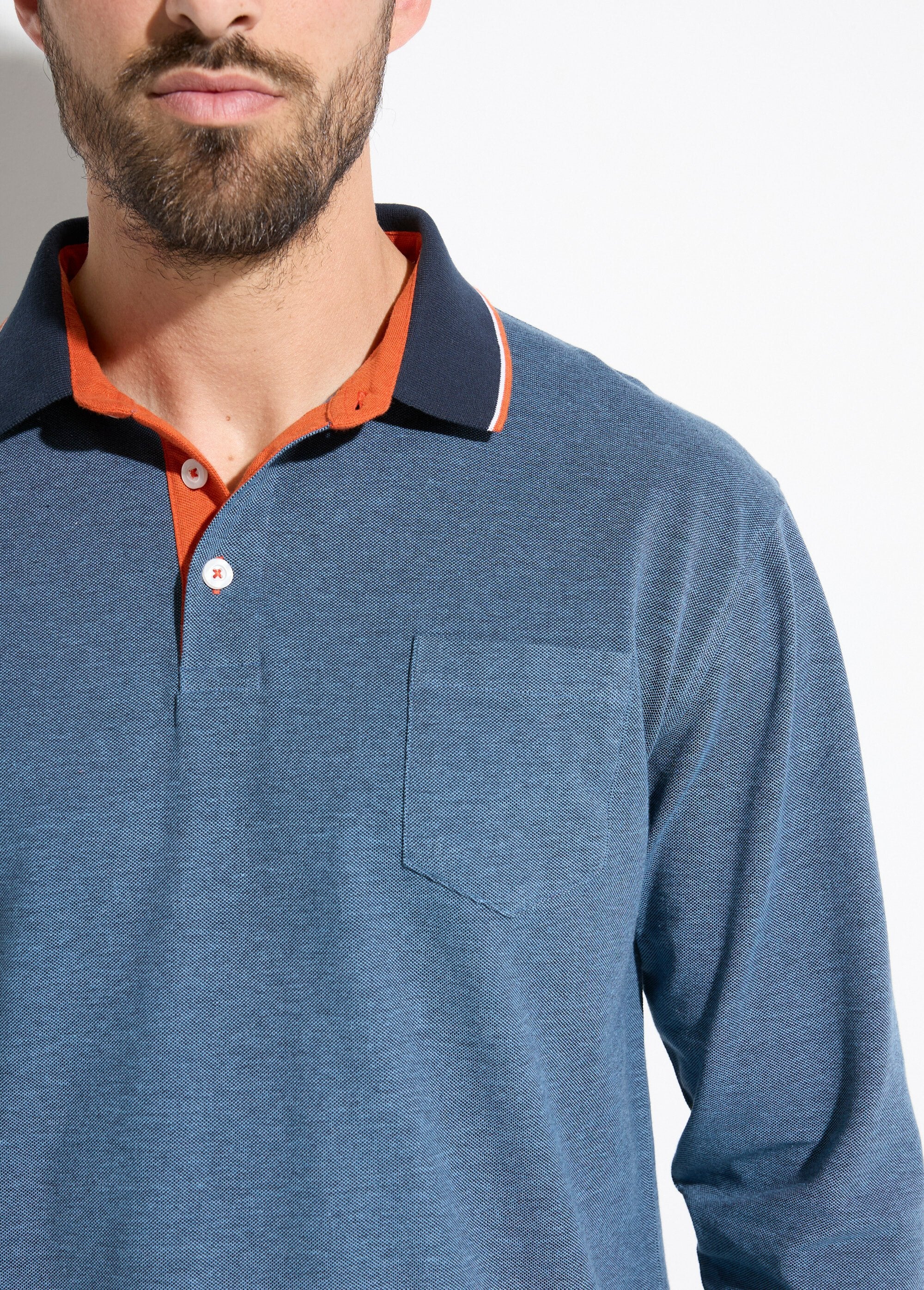 Long-sleeved_cotton_pique_knit_polo_shirt_Blue_DE1_slim