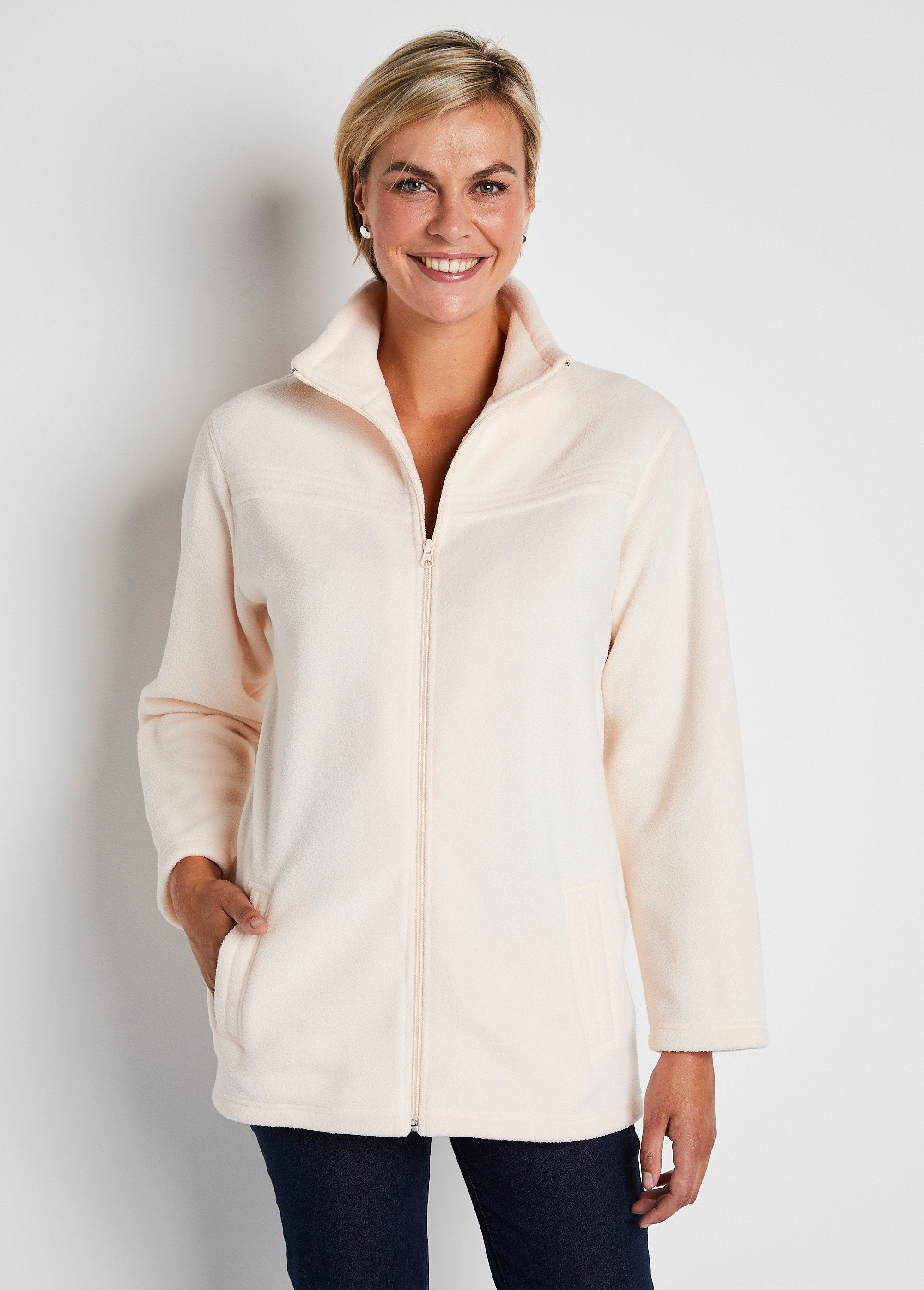 Long-sleeved_zipped_fleece_jacket_Beige_pink_FA1_slim