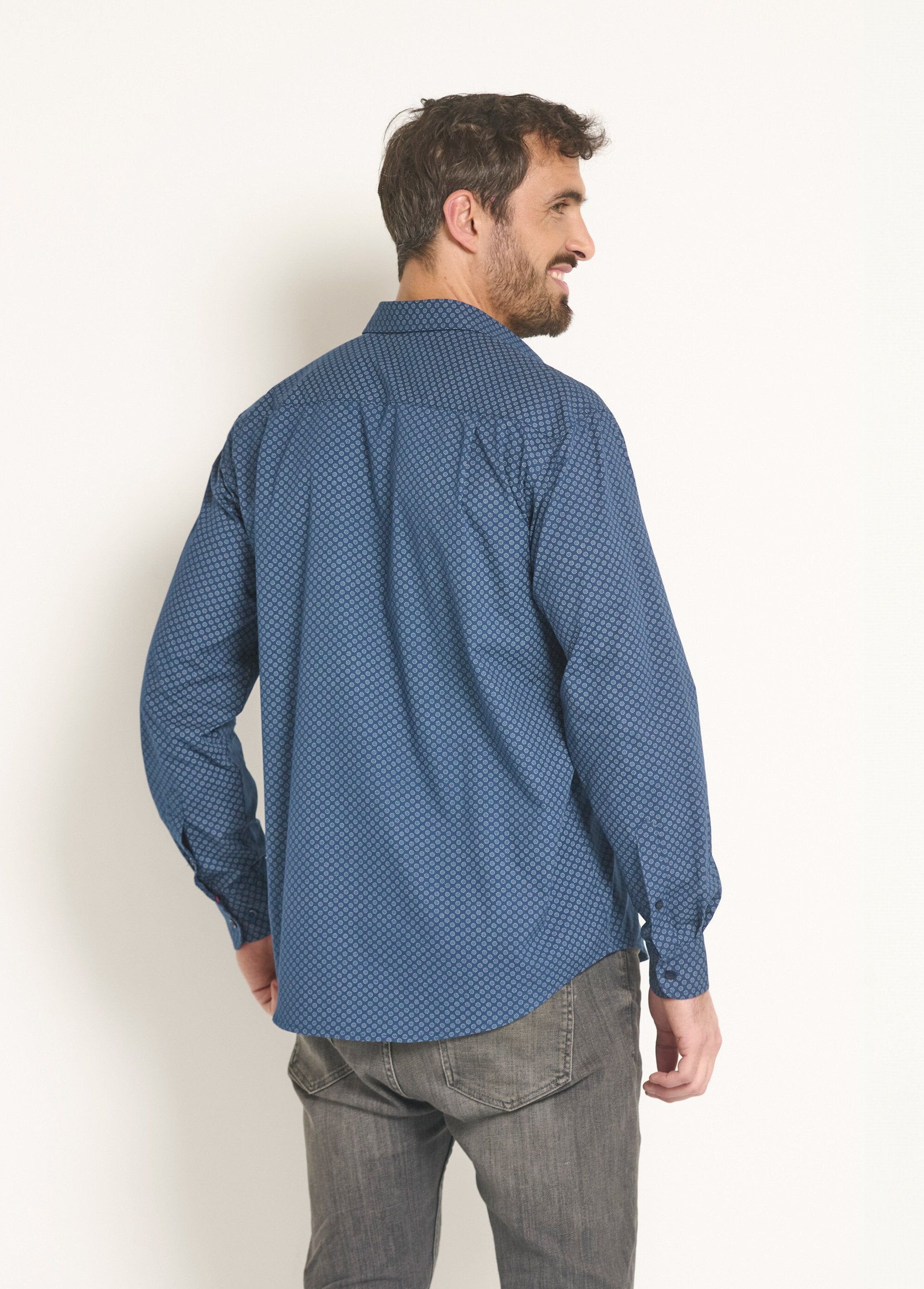 Fancy_checked_cotton_shirt_Marine_DO1_slim