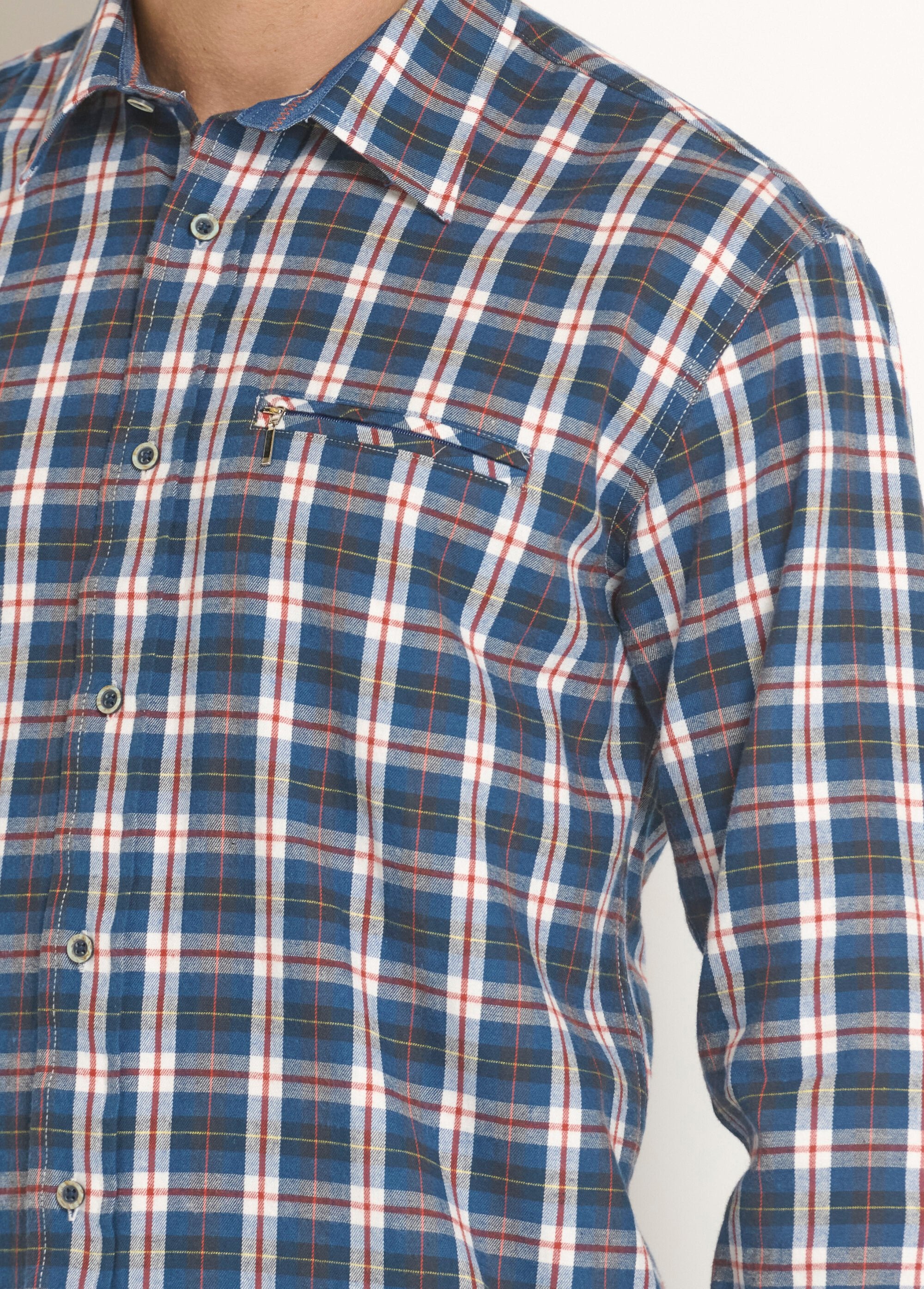 Warm_flannel_shirt_with_small_checks_Navy_tiles_DE2_slim