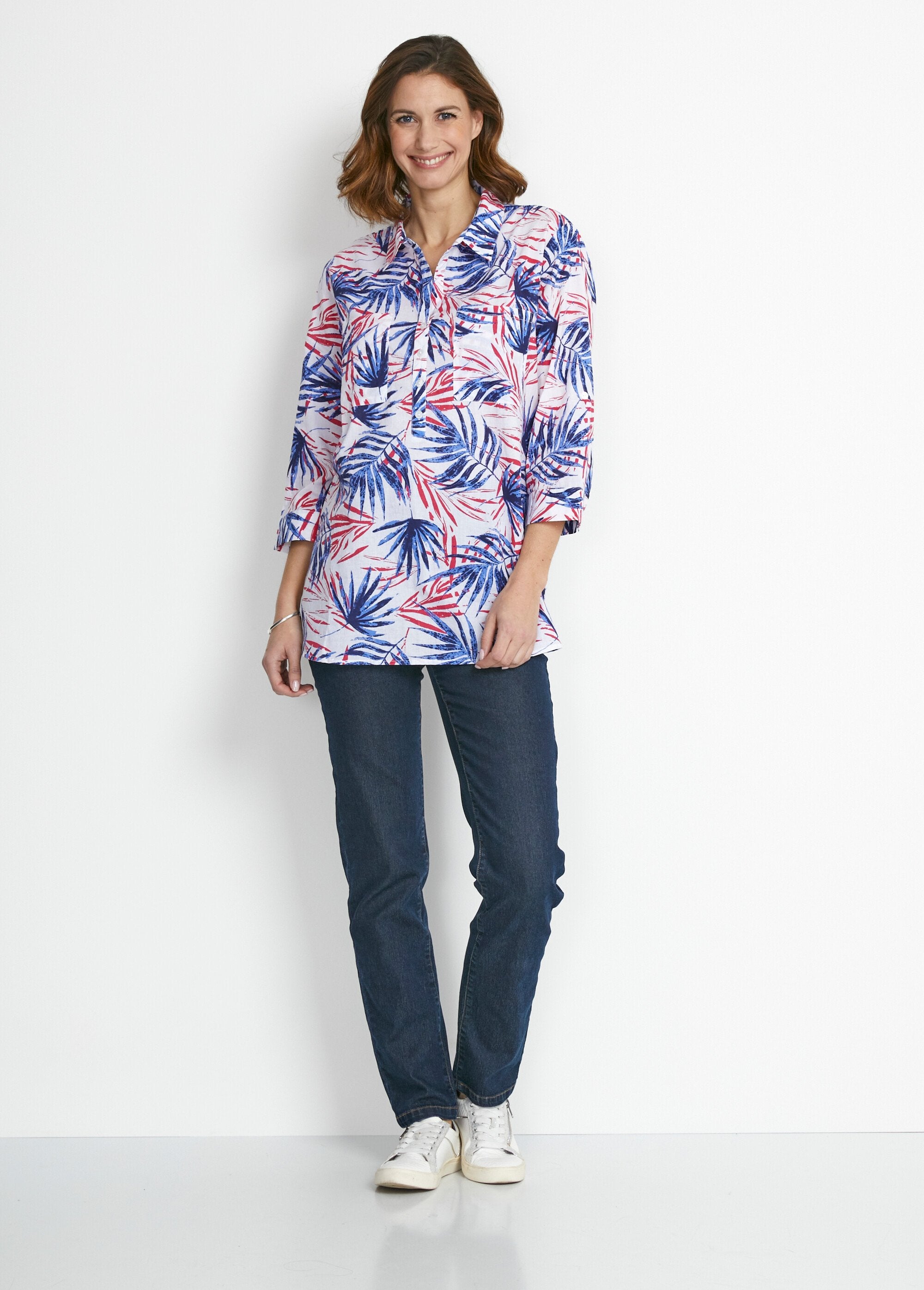 Long_printed_cotton_buttoned_blouse_Blue_print_SF1_slim