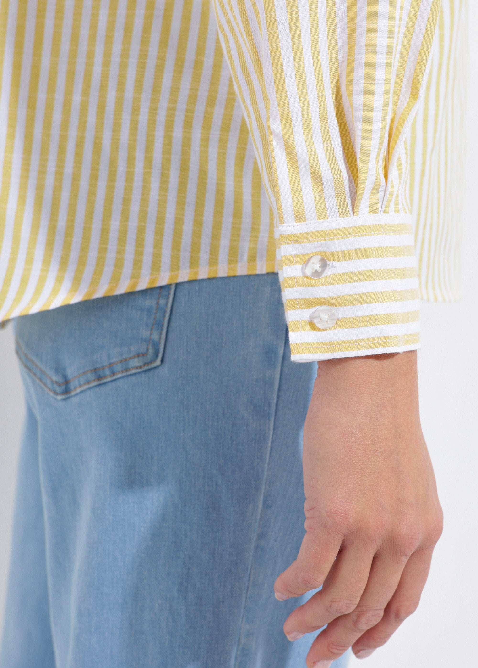 Striped_button-front_blouse_with_dyed_yarn_and_long_sleeves_Yellow_and_white_DE2_slim