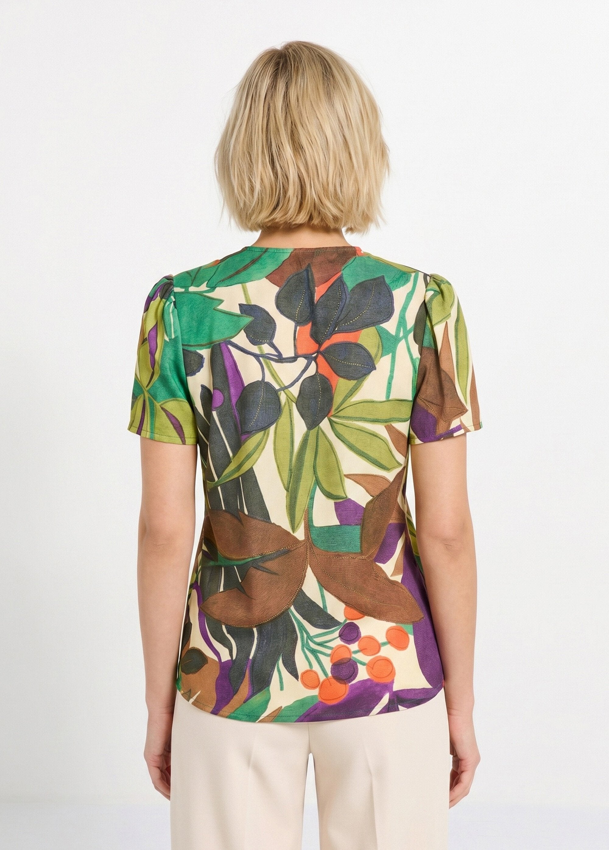Short-sleeved_plant_print_V-neck_blouse_Multicolor_DO1_slim