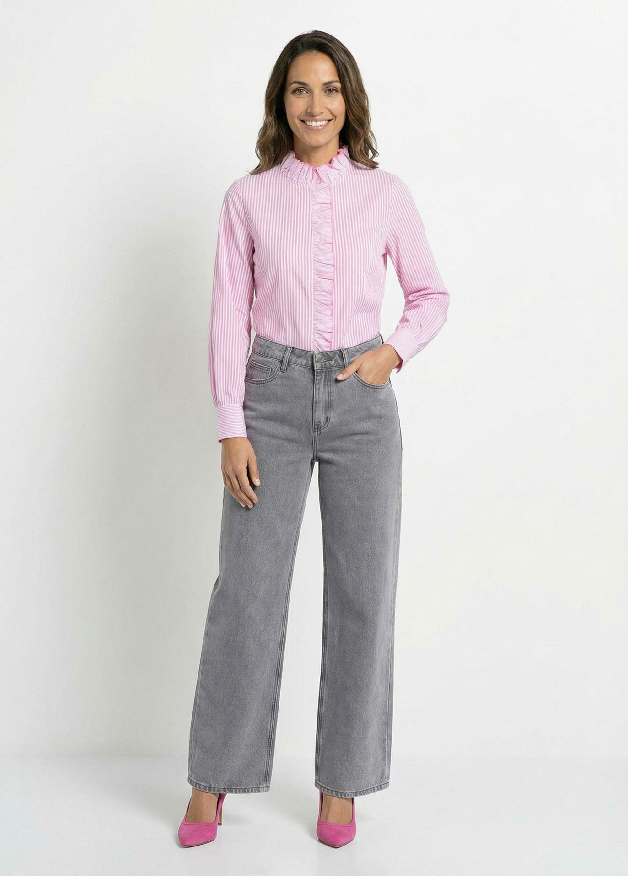 Striped_pleated_blouse_with_a_high_collar_Striped_rose_SF1_slim