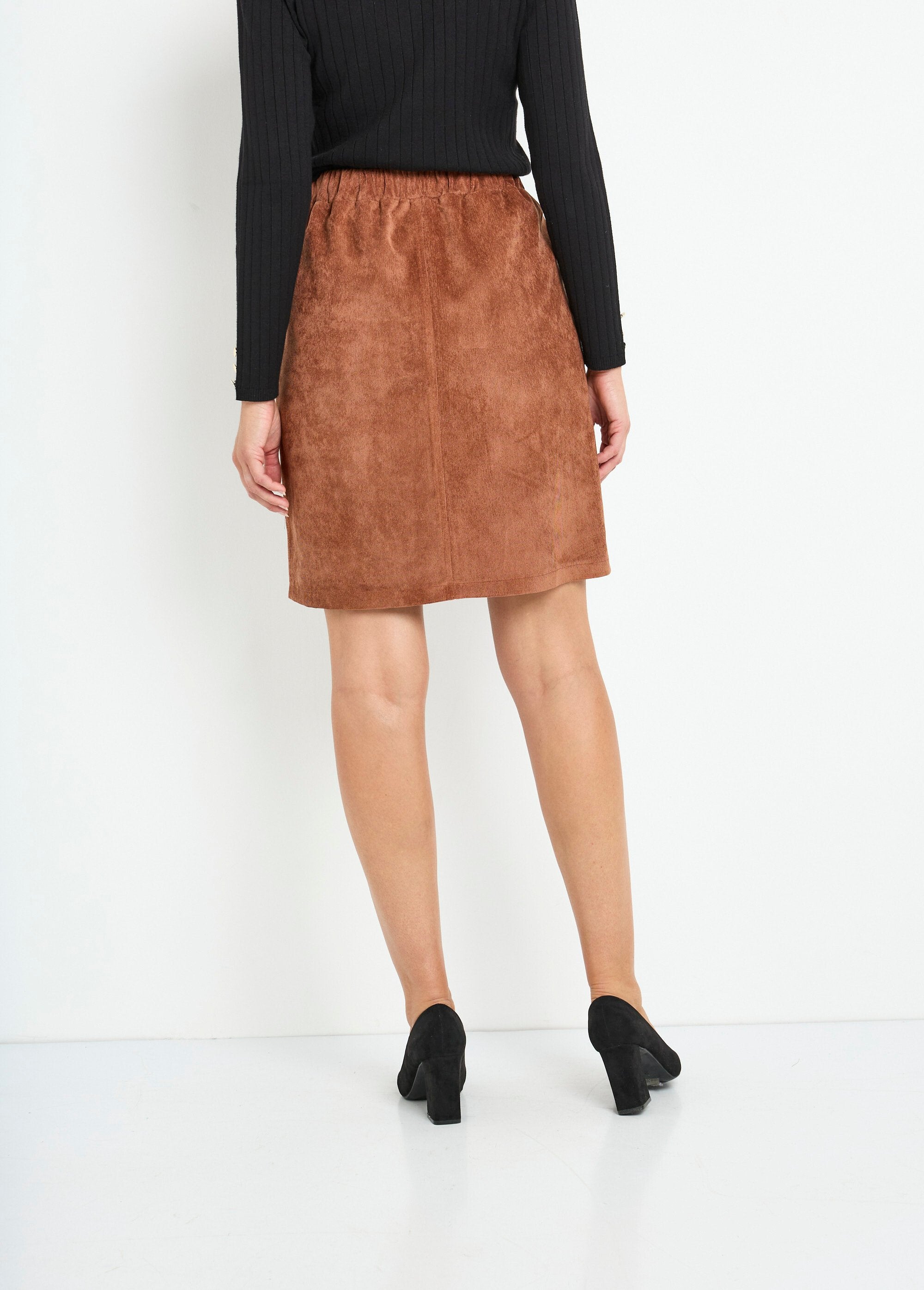 Short,_straight_corduroy_skirt_with_a_semi-elasticated_waistband_Brown_DO1_slim