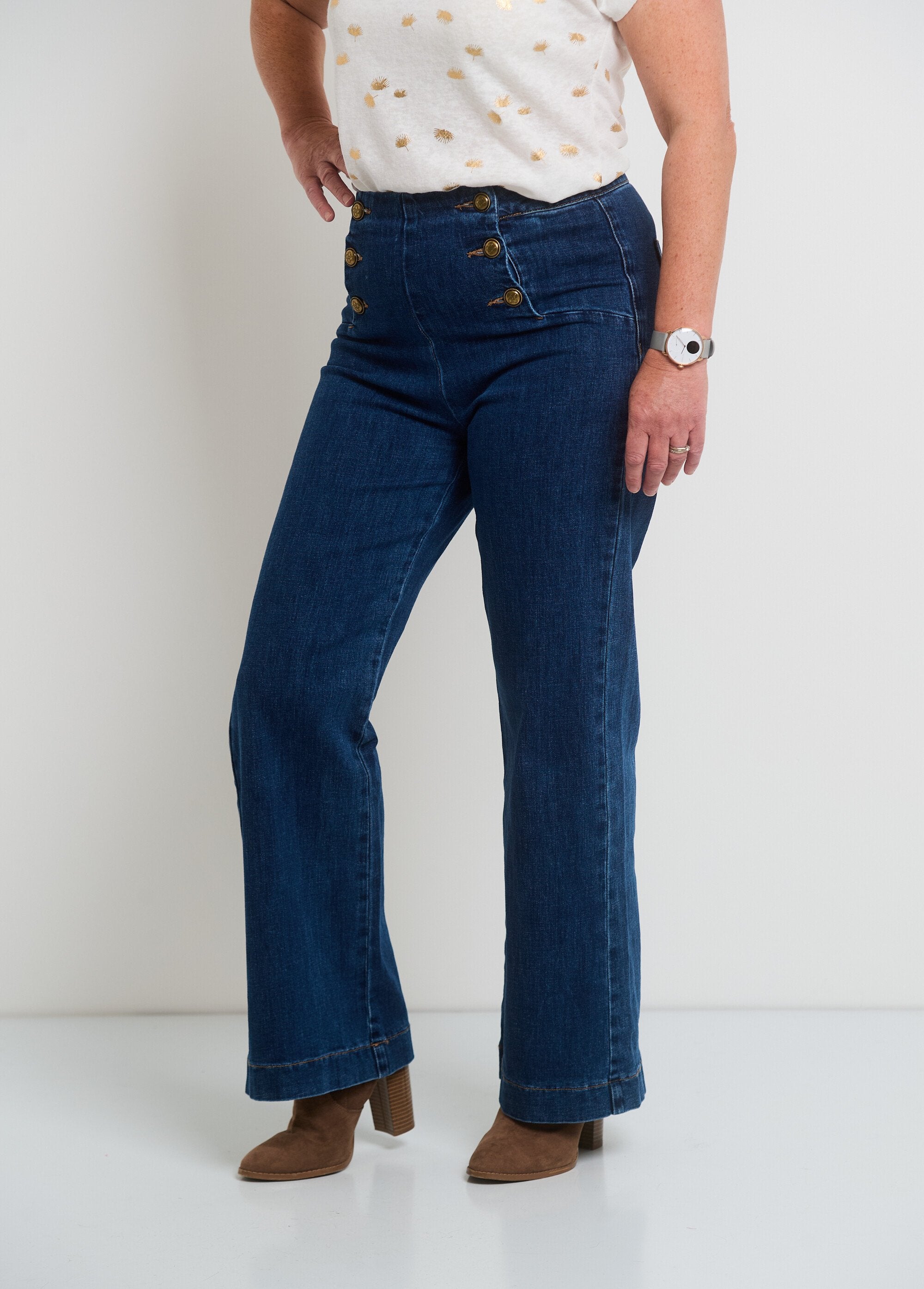 Pantalon_à_pont_en_jean_coupe_flare_Brut_GA1_slim