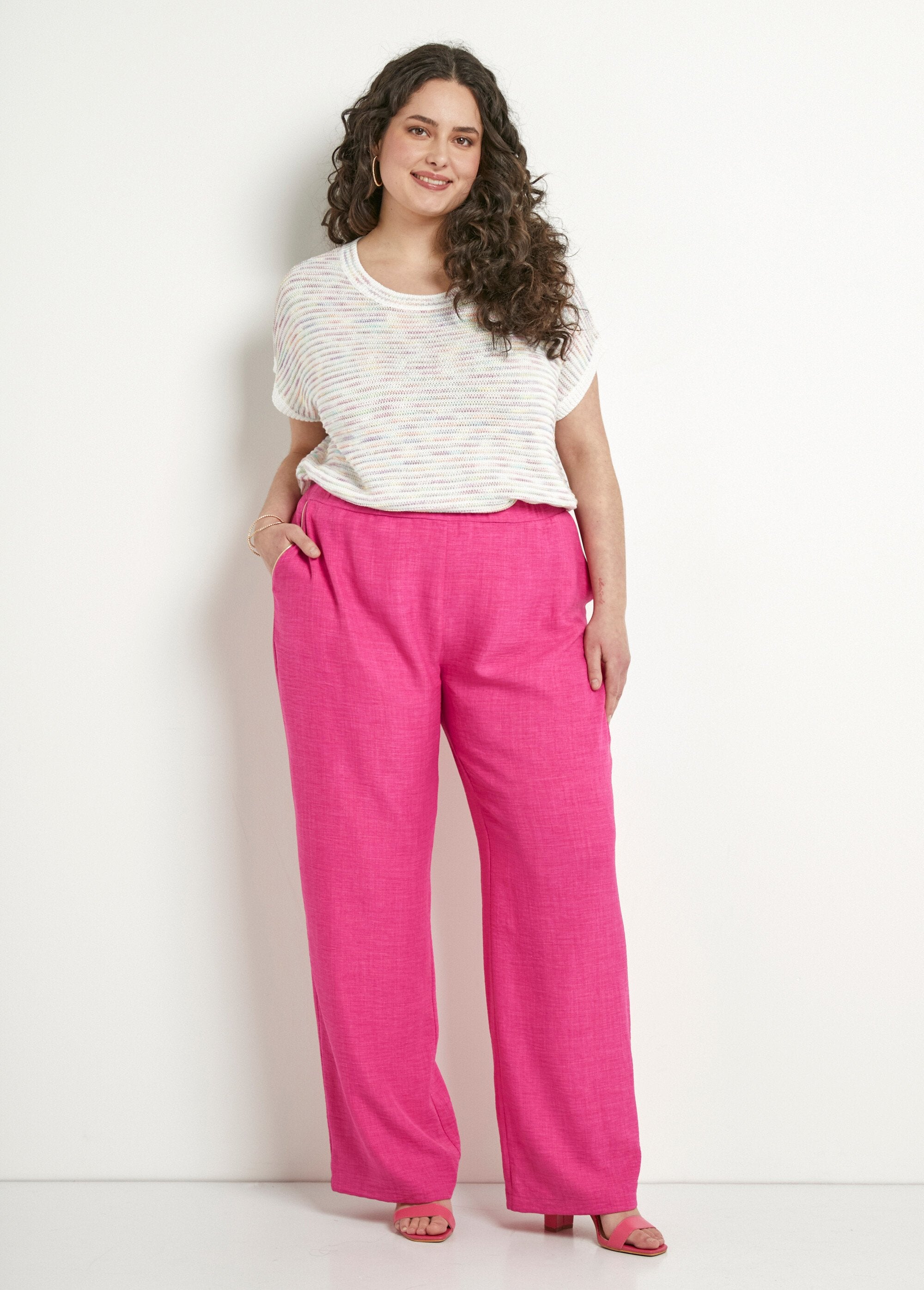 Wide_elasticated_waist_linen_look_trousers_Pink_SF1_curvy