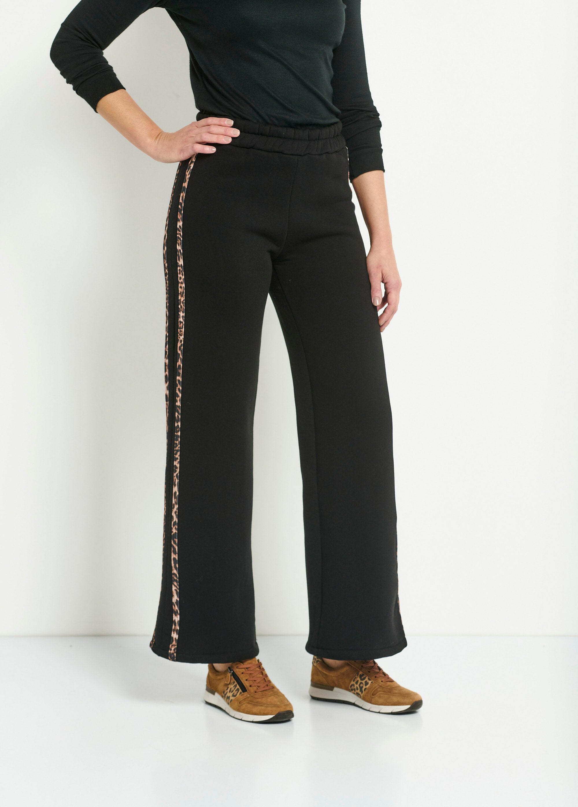 Pantalon_molletonné_confort_bandes_léopard_Noir_FA2_slim