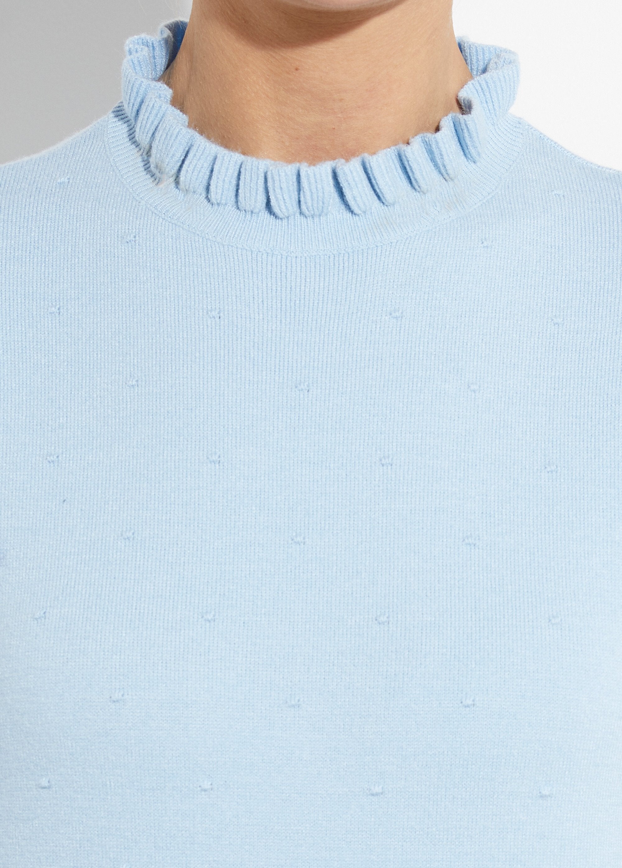 Pull_col_montant_plissé_maille_plumetis_Ciel_DE2_slim