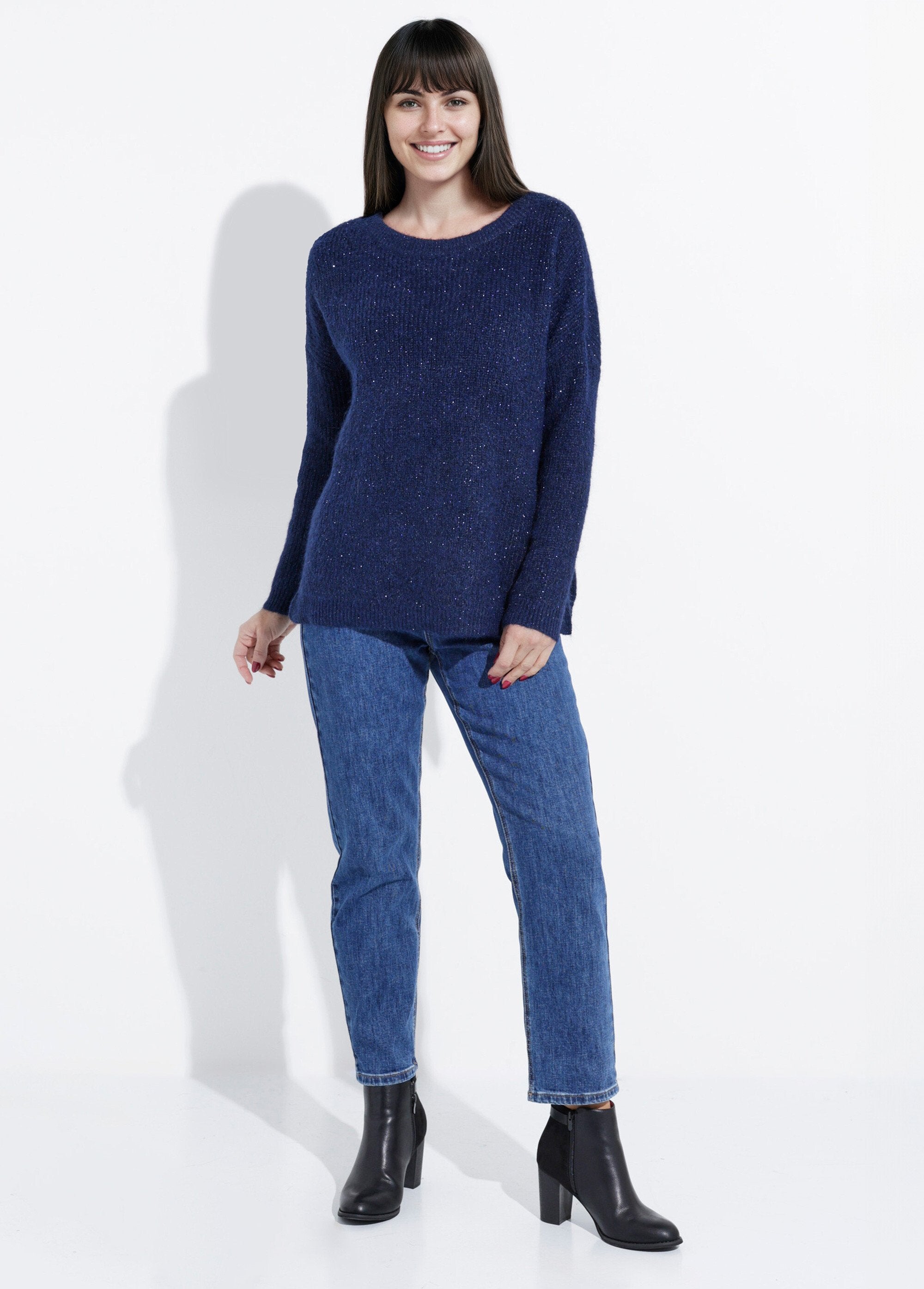 Pull_maille_mousseuse_encolure_bateau_Marine_SF1_slim