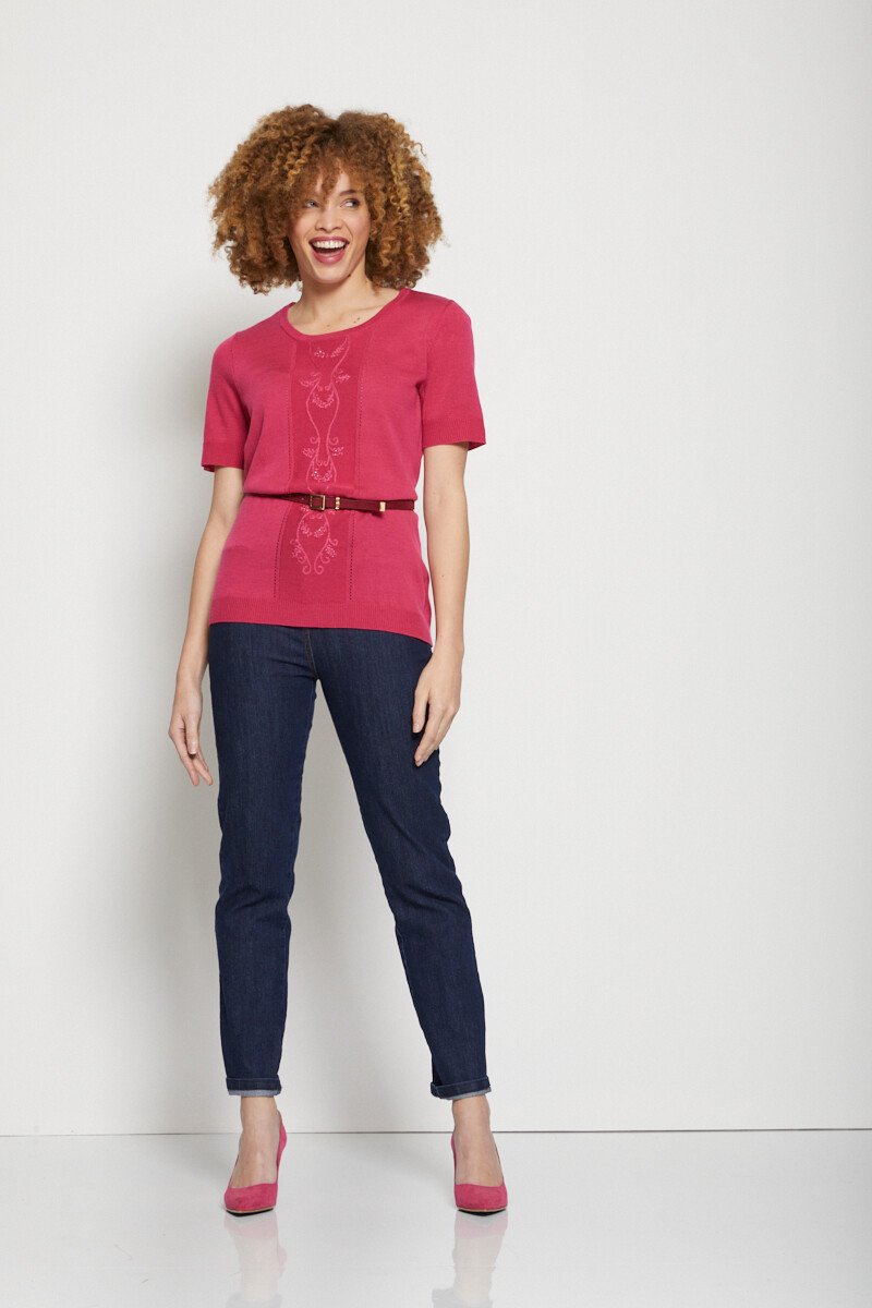 Embroidered_short-sleeved_sweater_Cassis_SF1_slim