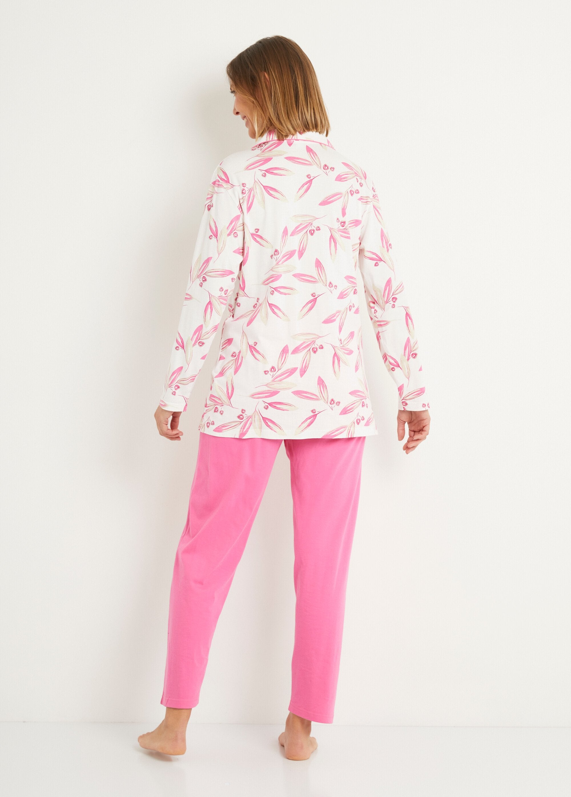 Printed_pyjamas_cotton_button-down_jacket_Pink_print_DO1_slim