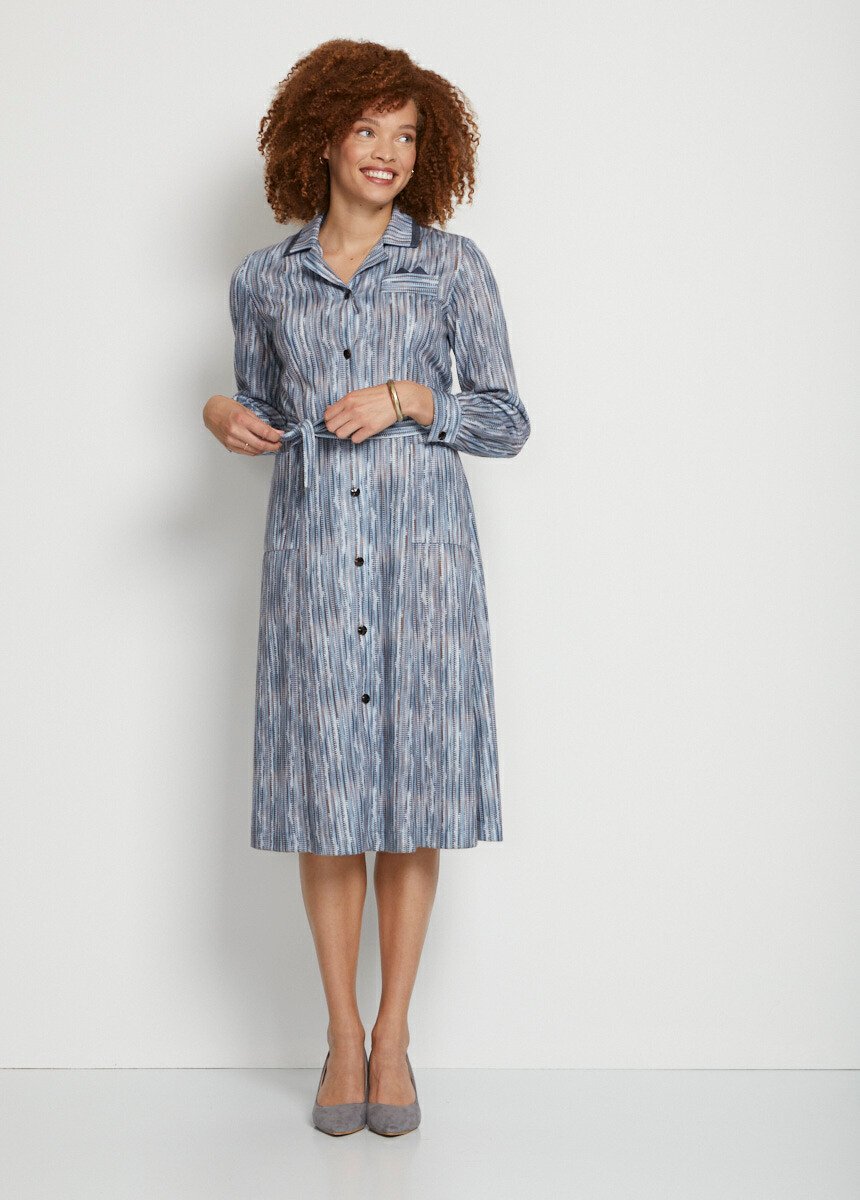 Printed_buttoned_mid-length_dress_Gray_SF1_slim