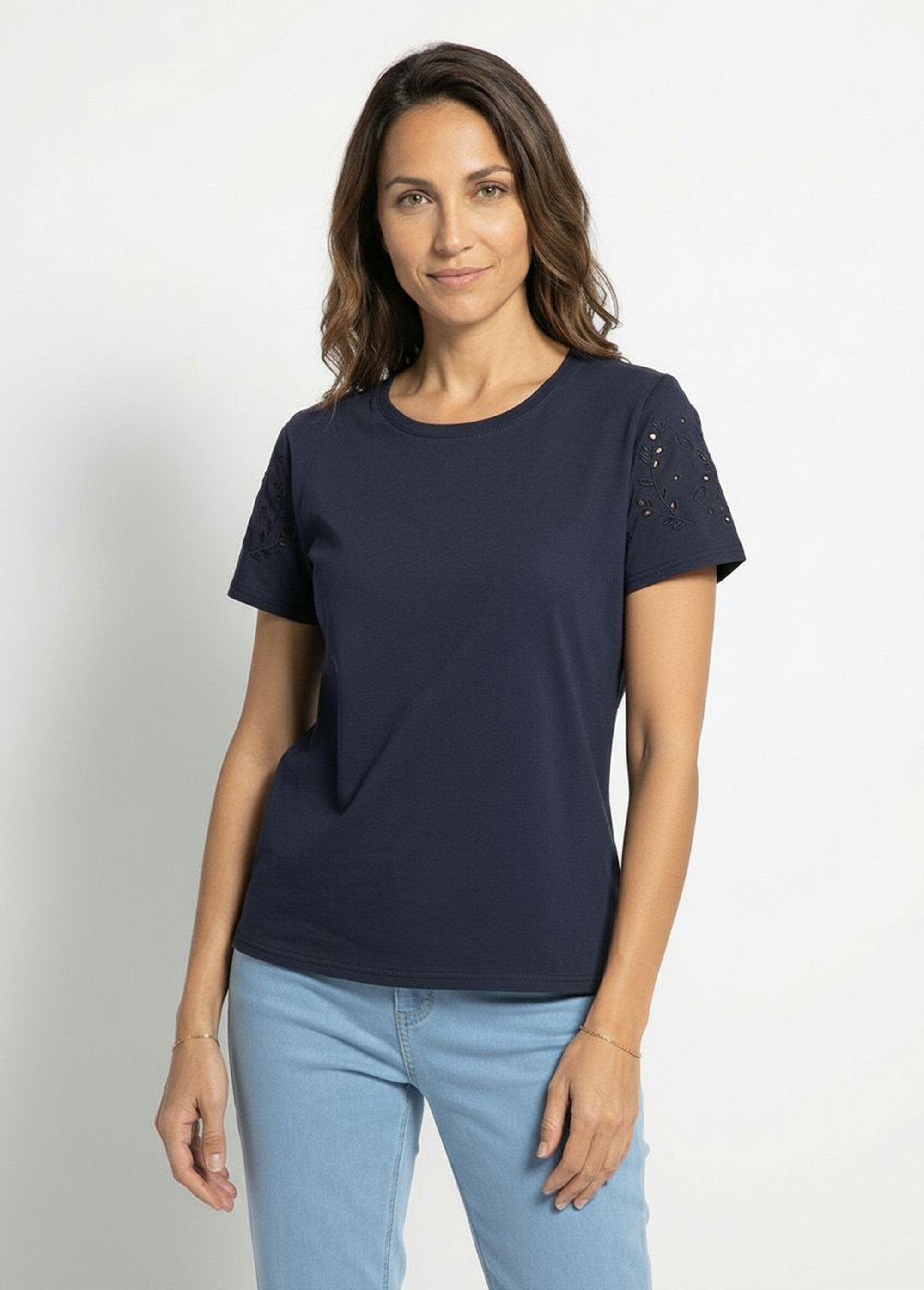 Short-sleeved_embroidered_stretch_cotton_T-shirt_Marine_FA1_slim