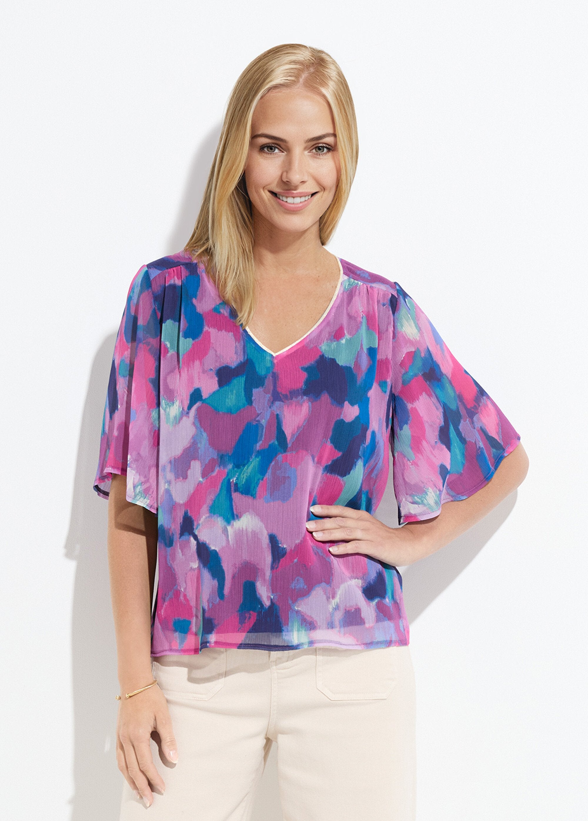 Loose-fitting_V-neck_tunic_with_printed_voile_Multicolor_FA1_slim