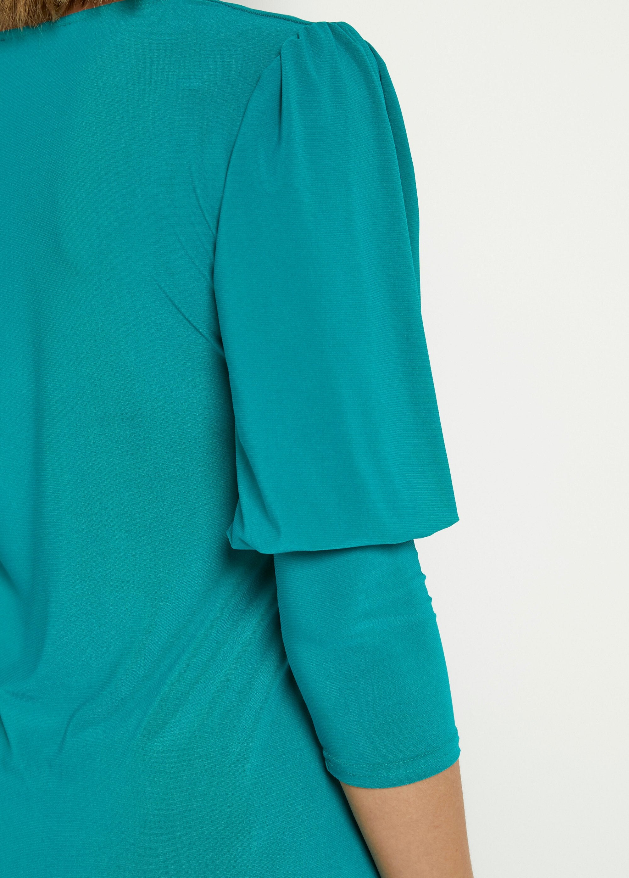 Stretch_tunic_with_square_neckline_and_3/4_sleeves_Emerald_green_DE1_slim