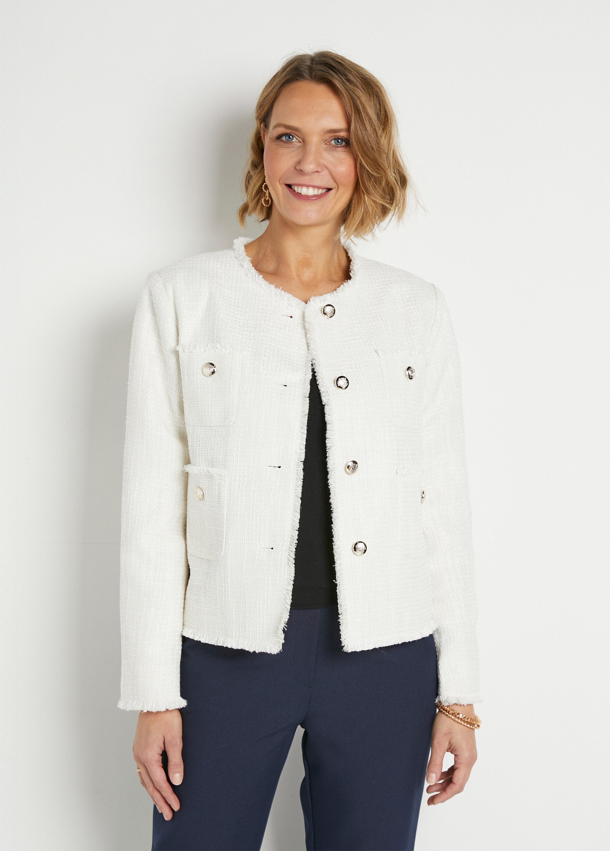 Short_buttoned_collarless_jacket_in_plain_woven_fabric_Ecru_FA1_slim